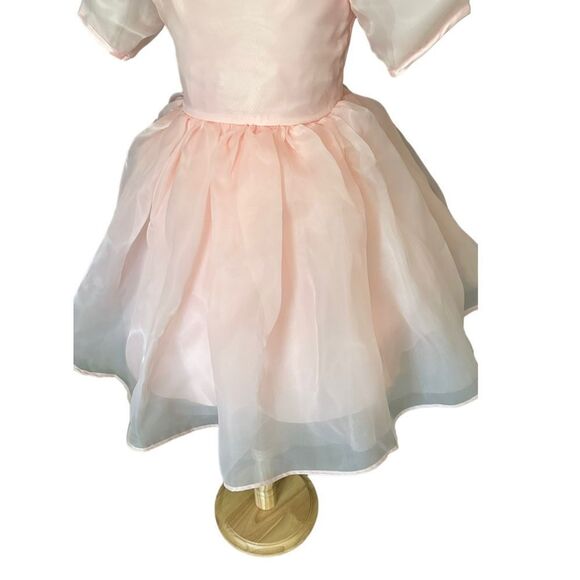 NNJXD | Blush | FLOWER GIRL PUFF SLEEVES ORGANZA DRESS - Picture 10 of 15